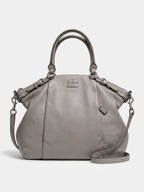 Coach Light Gray Leather Satchel